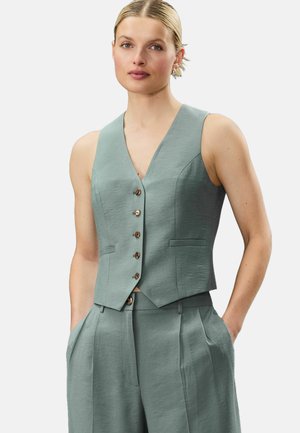 Next BUTTON THROUGH V-NECK - Weste - grey