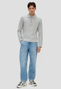 QS Poloshirt - grau meliert