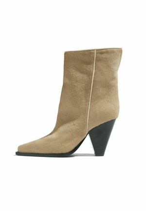 EMILY - Enkellaarsjes met hoge hak - beige - pony