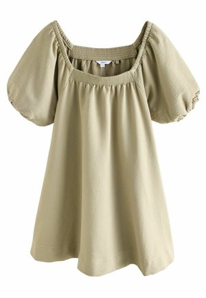 REGULAR FIT-TEXTURED SUCKER - Svetríkové šaty - sage green