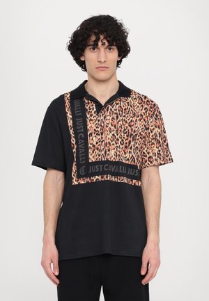 CONTRAST PLACED PANEL - Polo shirt - curry/black