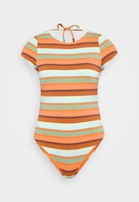 SUNSET STRIPE ONESIE - Swimsuit - orange tiger
