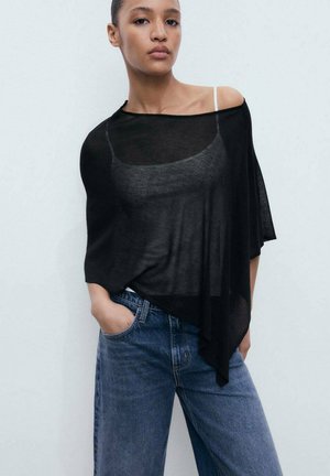 Mango ASYMMETRICAL - Pláštenka - black