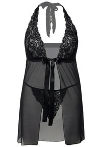 Ulla Popken NEGLIGEE WITH MATCHING SET - Pigiama - black