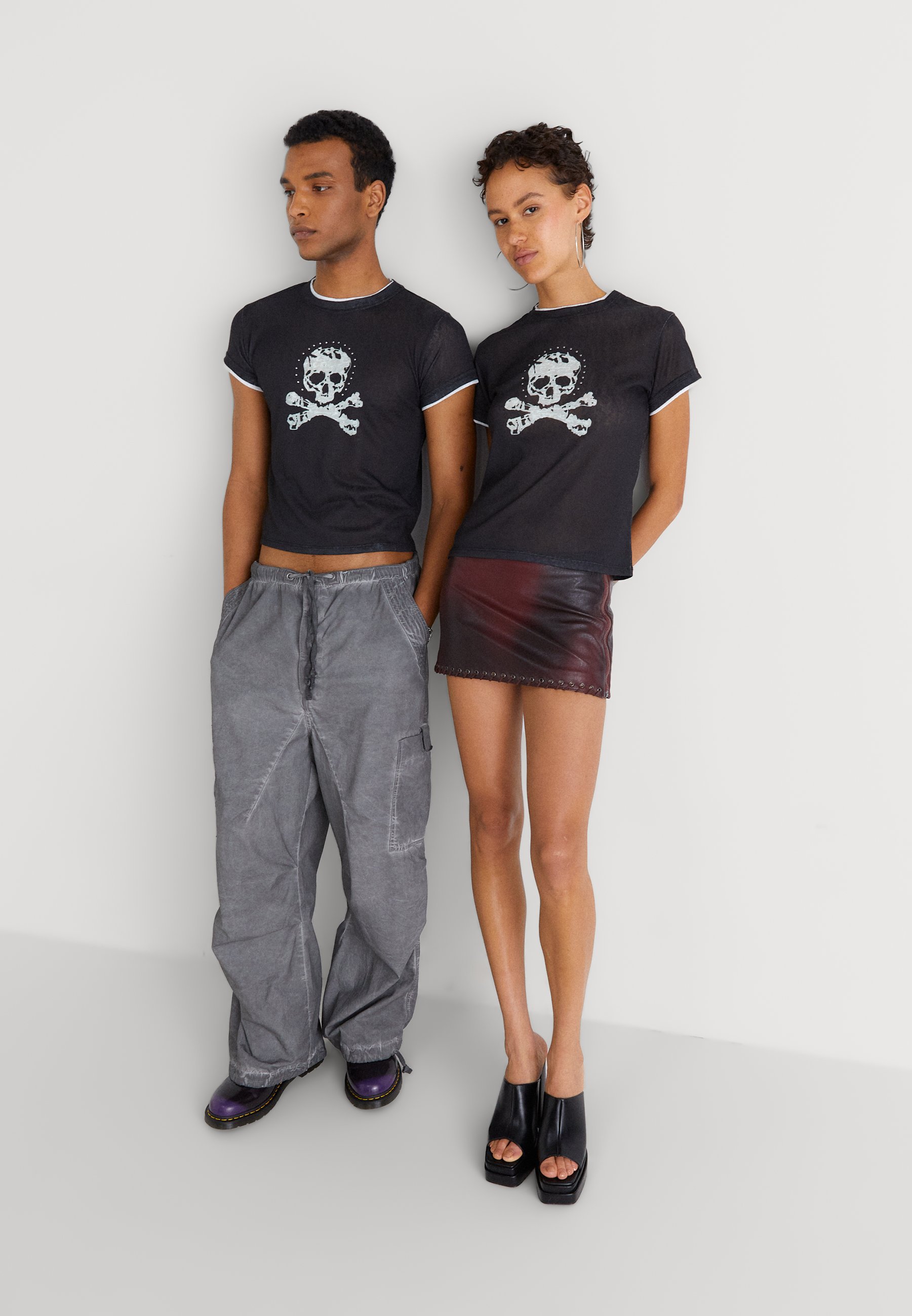 Jaded London SKULL TEE UNISEX - Print T-shirt - black