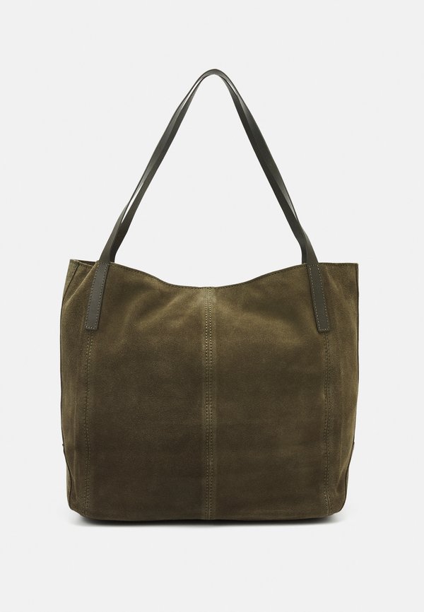 LEATHER - Tote bag - khaki