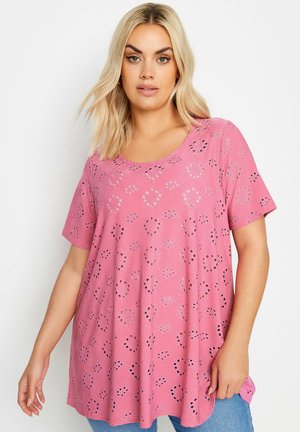 BRODERIE ANGLAISE - Camiseta estampada - pink