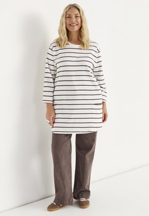 WITH POCKETS - Tuniek - white brown striped