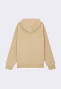 Sudadera beige con un tejido texturizado, con capucha ajustable y puños y dobladillo acanalados. Diseñada con un corte relajado y de gran tamaño.