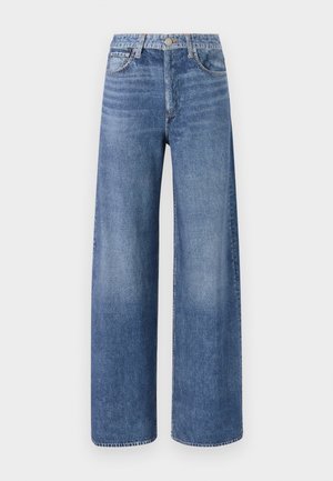 Svijetloplave široke traperice od denima, s visokim strukom, klasičnim pet džepnim dizajnom i blagim izbljeđivanjem za worn izgled.