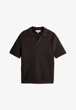 Next, REGULAR FIT - TEXTURED TROPHY NECK POLO SHIRT . - Poloshirt - brown