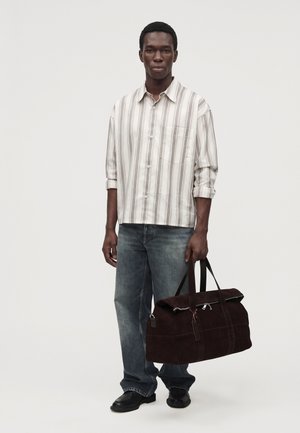 Zign by Zalando, LEATHER UNISEX - Sac week-end - dark brown