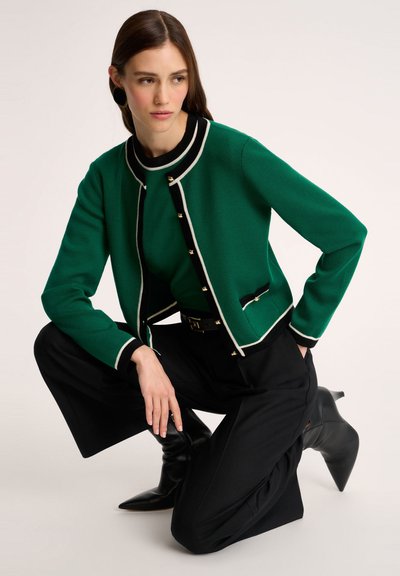 Luisa Spagnoli MATERIALE - Kardigán - verde nero panna