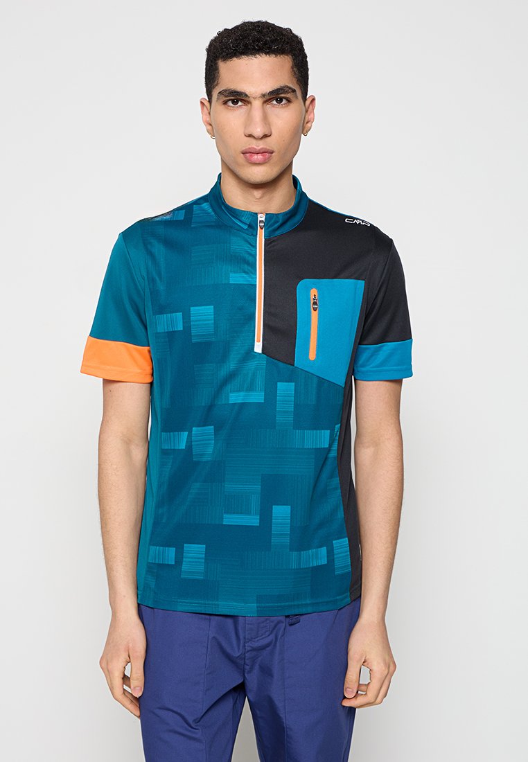 CMP Wielershirt koningsblauw gemêleerd