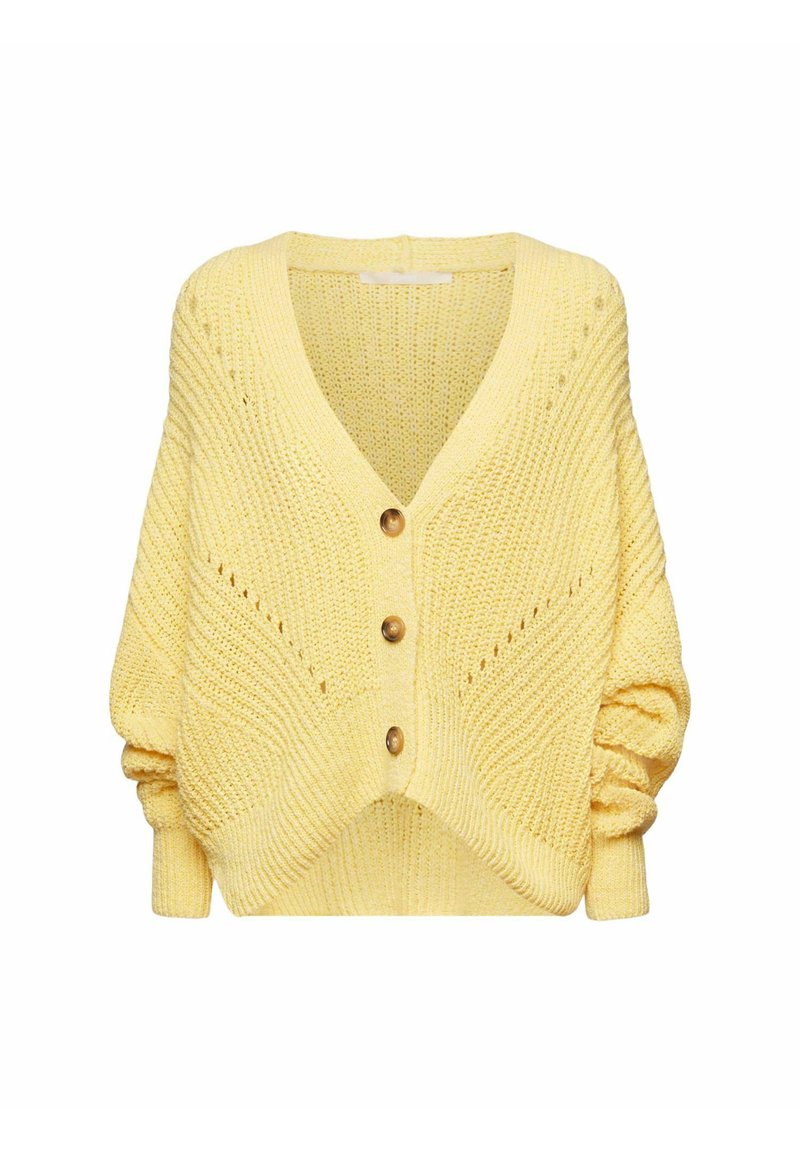 edc by Esprit MIT ZOPFSTRICK - Cardigan - light yellow - Zalando.de