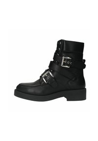 sacha Enkellaarsjes met plateauzool - black