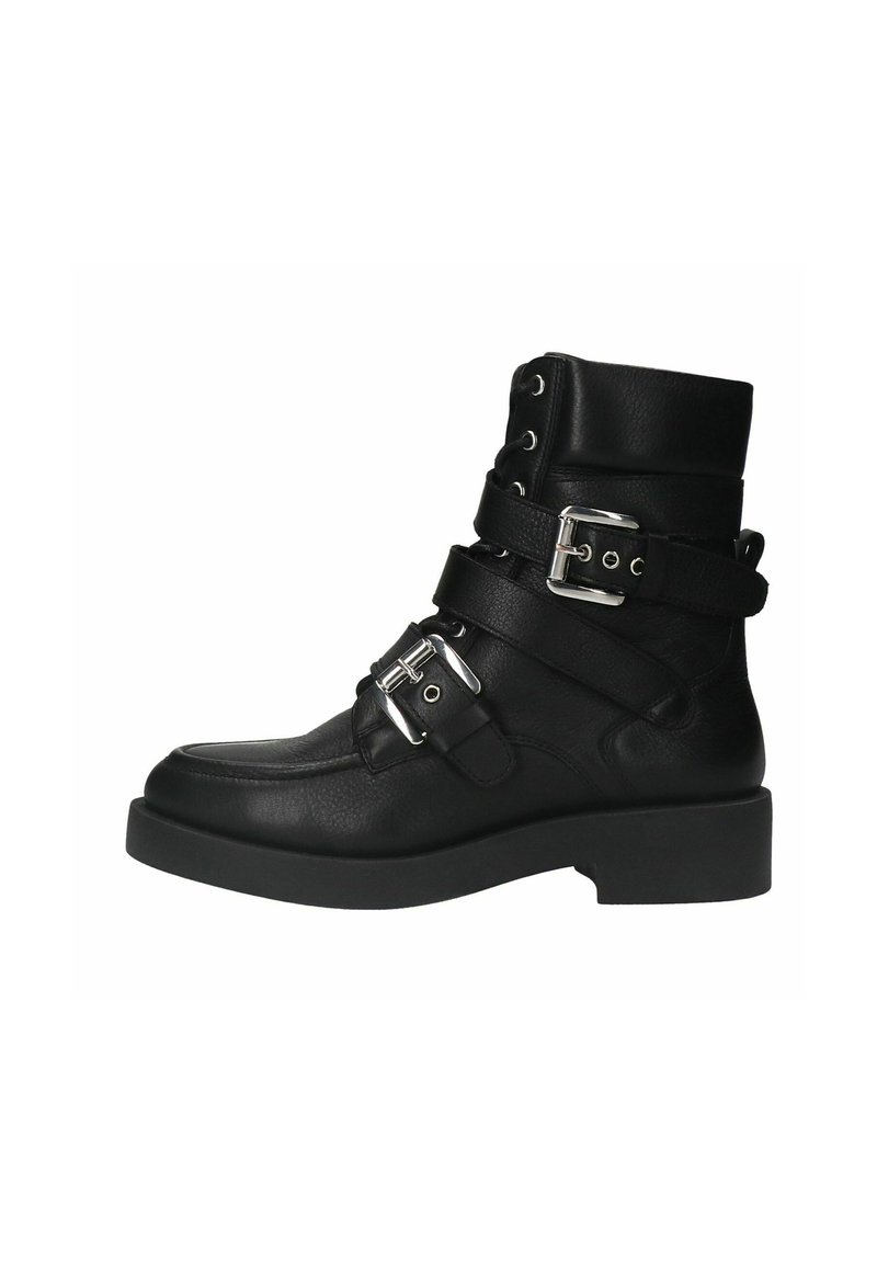 sacha Enkellaarsjes met plateauzool - black