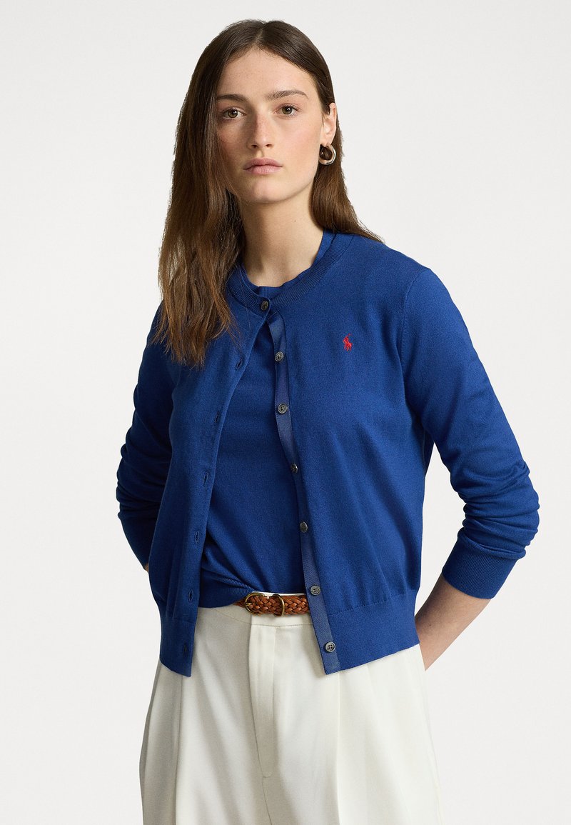 Polo Ralph Lauren PIMA COTTON LONG SLEEVE CARDIGAN - Gilet - blue yacht