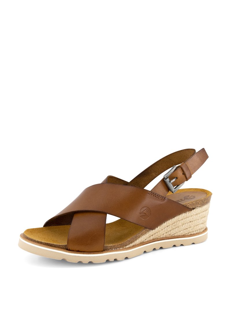 Damen Sneaker | Travelin CAMBRILS Keilsandalette cognac - OJ74374 Damen Sneaker | Travelin CAMBRILS Keilsandalette cognac - OJ74374