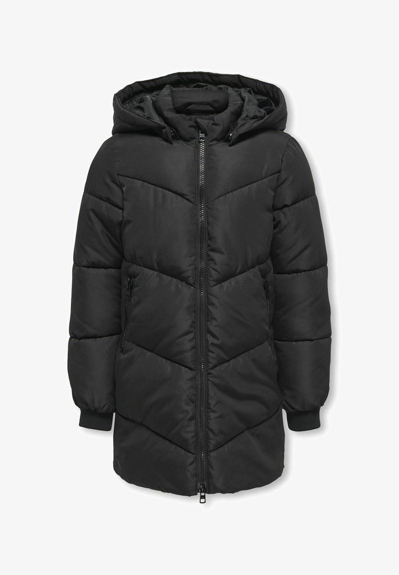 Mustmust mustre vest, millega on kaasas kapuuts, esipritsiga pääs, chevroni õmmeldud disain, elastsed mansetid ja kaks külgset ziipe.