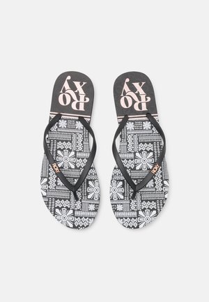 Roxy VIVA - T-bar sandals - armor/white/black