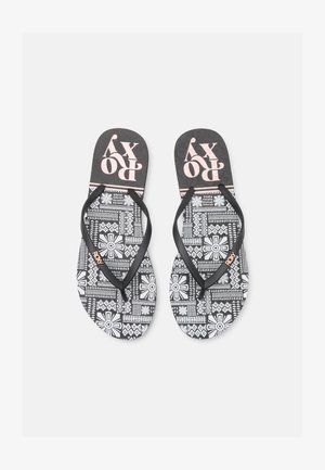 Roxy VIVA - T-bar sandals - armor/white/black