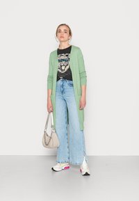 JDY JDYMARCO LONG CARDIGAN - Cardigan - basil/melange