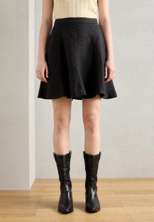 SHORT LENGTH FLARED HEMLINE LOOK - A-line skjørt - black
