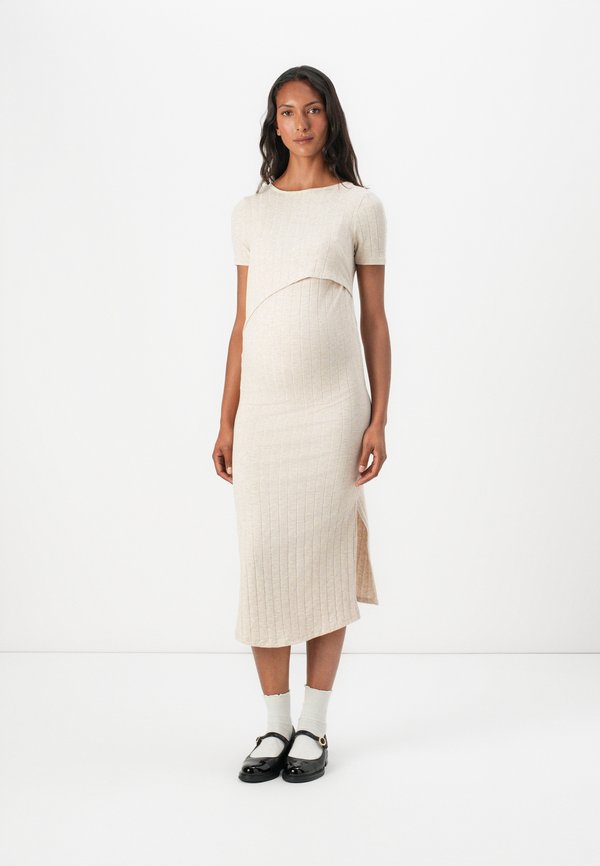 OLMDANDRA NURSING O NECK DRESS - Day dress - pumice stone