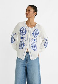 Stradivarius - EMBROIDERED  - Bluse - blue Miniaturebillede 1