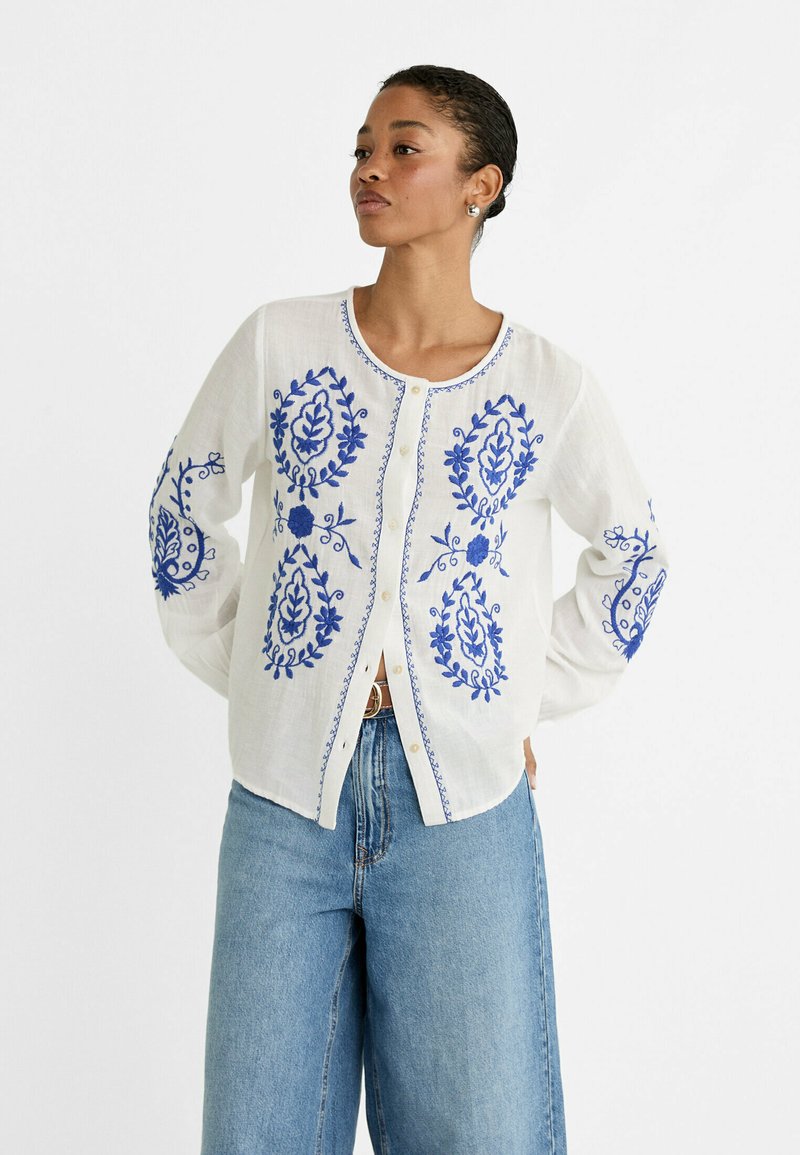 Stradivarius EMBROIDERED  - Camicetta - blue