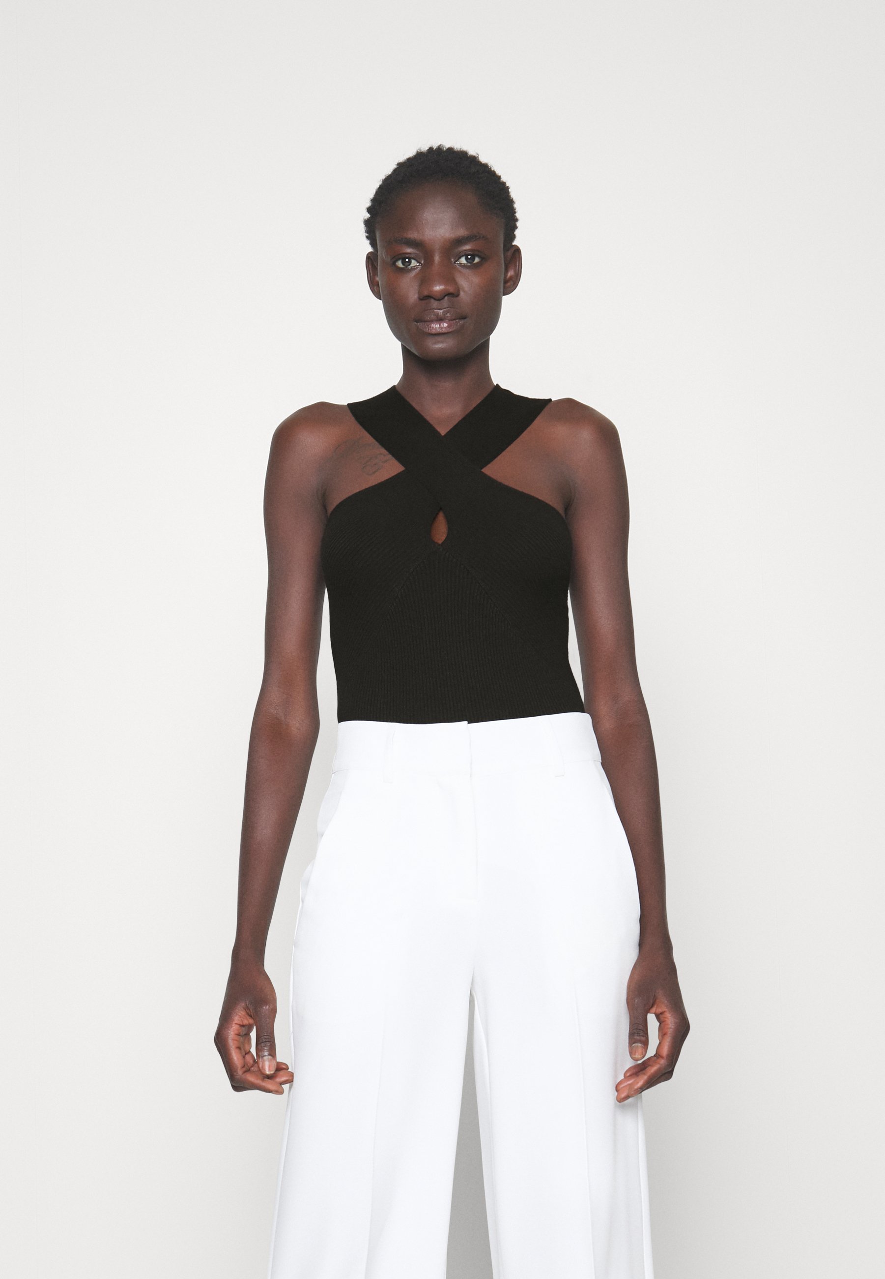 Vero Moda Tall VMGLORIARIB CROSS OVER STRAP - Top - black - Zalando 