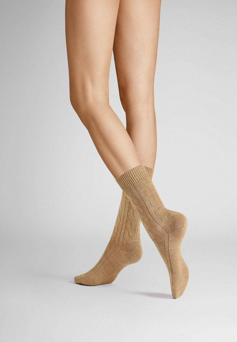 Hudson WINTER PLAIT - Socken - beigemel