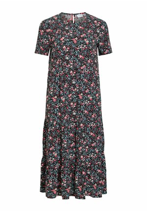 VILA, MIDIKLEID KURZARM - Robe de jour - black
