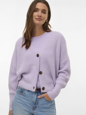 Vero Moda LEA V NECK CARDIGAN - Cardigan - pastel lilac