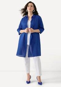 Ulla Popken LONG 3 4 SLEEVE - Skjortklänning - blue