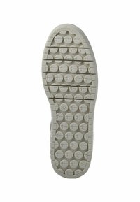 Semelle de chaussure en caoutchouc gris clair présentant un motif de boutons ronds surélevés, avec une indication de taille 37 imprimée sur le côté.