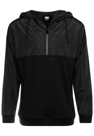 MILITARY HALF ZIP HOODY - Majica s kapuljačom - black