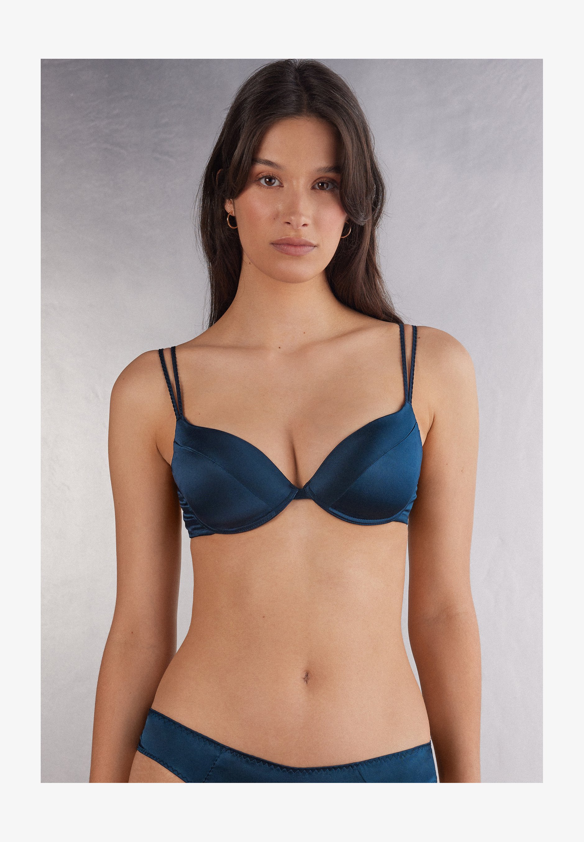 Women'secret Push Up Spring Helankas Reggiseno Blu Con Pizzo E Fiocco – 5B Donna, Imbottito E Ricamato