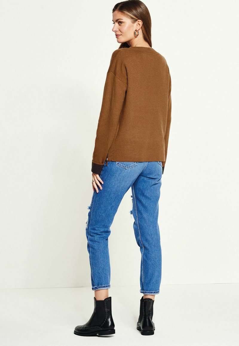 Damen Strickjacken | Next TWO TONED V-NECK Strickpullover brown/braun - YH20562 Damen Strickjacken | Next TWO TONED V-NECK Strickpullover brown/braun - YH20562