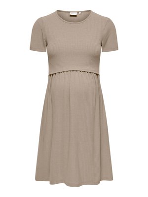 ONLY MATERNITY, KLEID OLMMALAYA MIDIKLEID - Rochie din jerseu - silver-coloured/mink