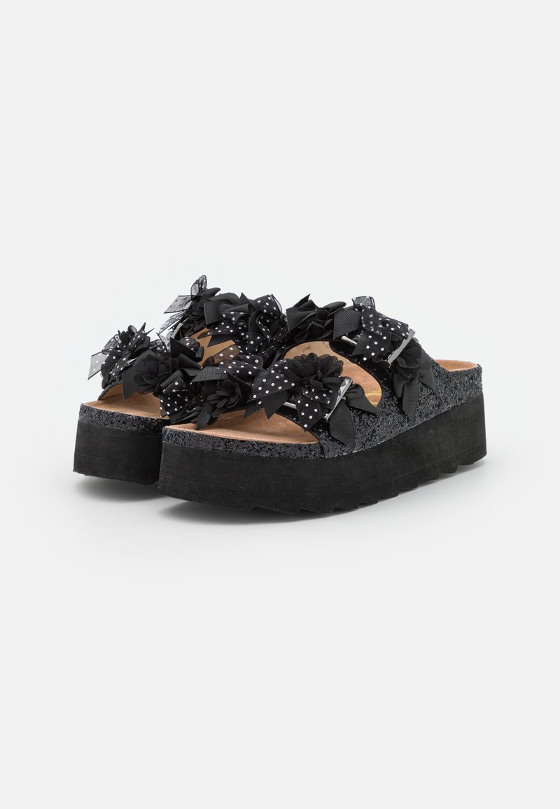 Damen Sneaker | Colors of California BES WITH BUCKLES AND RIBBONS Pantolette hoch black/mehrfarbig - OW24011 Damen Sneaker | Colors of California BES WITH BUCKLES AND RIBBONS Pantolette hoch black/mehrfarbig - OW24011