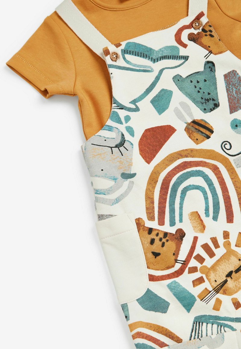 Kinder Jumpsuits & Playsuits | Next SET (0MTHS-2YRS) Latzhose brown cream safari animals/ocker - YT24007 Kinder Jumpsuits & Playsuits | Next SET (0MTHS-2YRS) Latzhose brown cream safari animals/ocker - YT24007