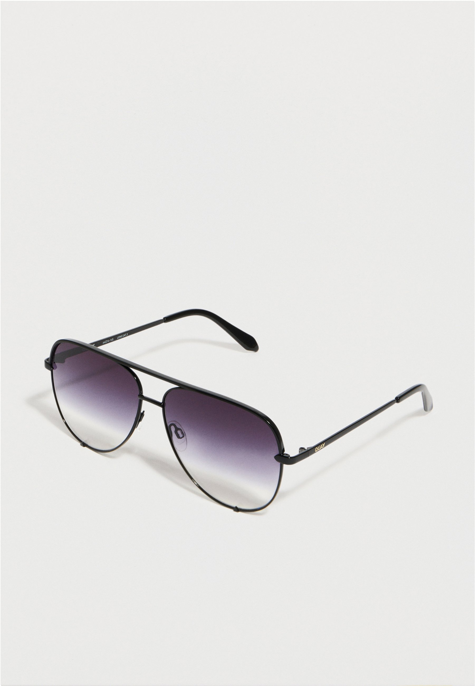 Quay Australia Aviator Sunglasses in Black Frame with Purple Gradient Lenses Quay Australia NEEDING FAME Women main image 2