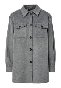 PCSAGA SHACKET - Klasický kabát - dark grey melange