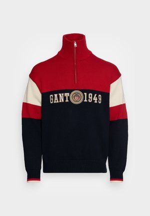 CREST SHIELD HALFZIP - Svetr - ruby red