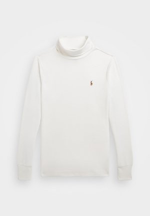 COTTON INTERLOCK ROLL NECK - Camiseta de manga larga - deckwash white