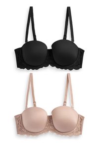 2 PACK - Strapless BH - black nude