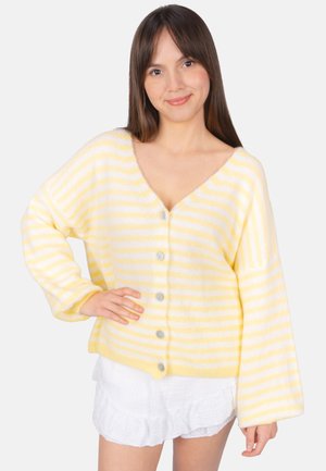 CANDY - Strickjacke - gelb weiß