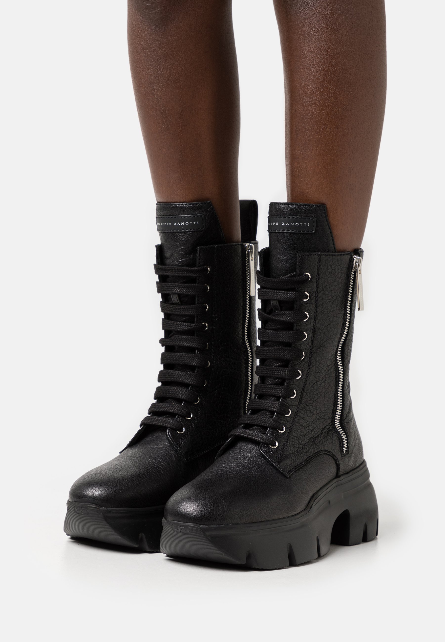Giuseppe Zanotti BIKER - Enkellaarsjes met plateauzool - nero/zwart -  Zalando.nl